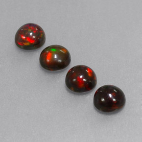 캐럿 천연 멀티컬러 초콜릿 오팔 보석, 라운드 컷, 5.08 mm, 불투명체