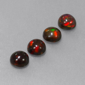 캐럿 천연 멀티컬러 초콜릿 오팔 보석, 라운드 컷, 5.08 mm, 불투명체