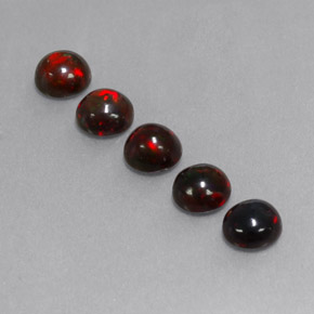 캐럿 천연 멀티컬러 초콜릿 오팔 보석, 라운드 컷, 6.03 mm, 불투명체