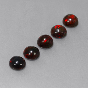 캐럿 천연 멀티컬러 초콜릿 오팔 보석, 라운드 컷, 6.03 mm, 불투명체