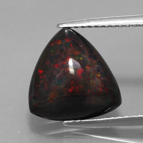 3.52캐럿 천연 멀티컬러 초콜릿 오팔, 트릴리언, 11.6×11.6 mm, 불투명체