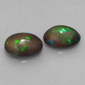 캐럿 천연 멀티컬러 초콜릿 오팔 보석, 타원형 컷, 8×5.8 mm, 투명한