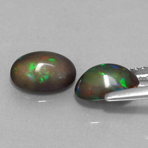 캐럿 천연 멀티컬러 초콜릿 오팔 보석, 타원형 컷, 8×5.8 mm, 투명한