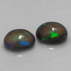 캐럿 천연 다색 초콜릿 오팔 보석, 타원형 컷, 투명한