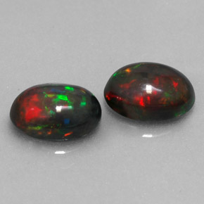 캐럿 천연 멀티컬러 초콜릿 오팔 보석, 타원형 컷, 8.1×6.2 mm, 투명한