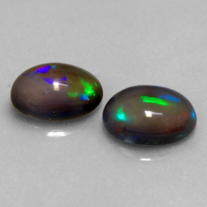 캐럿 천연 멀티컬러 초콜릿 오팔 보석, 타원형 컷, 8×6.1 mm, 투명한