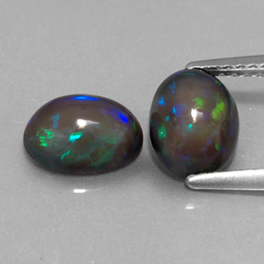 캐럿 천연 멀티컬러 초콜릿 오팔 보석, 타원형 컷, 8.1×6.1 mm, 투명한