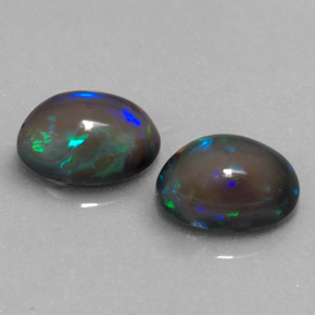 캐럿 천연 멀티컬러 초콜릿 오팔 보석, 타원형 컷, 8.1×6.1 mm, 투명한