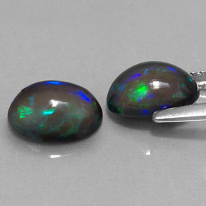 캐럿 천연 멀티컬러 초콜릿 오팔 보석, 타원형 컷, 8.1×6.1 mm, 투명한