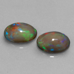 캐럿 천연 다색 초콜릿 오팔 보석, 타원형 컷, 투명한