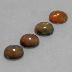4.20캐럿 천연 멀티컬러 초콜릿 오팔 보석, 타원형 컷, 8.1×6.1 mm, 투명한
