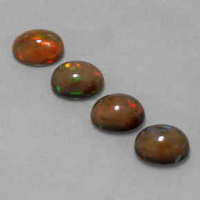 4.20캐럿 천연 멀티컬러 초콜릿 오팔 보석, 타원형 컷, 8.1×6.1 mm, 투명한