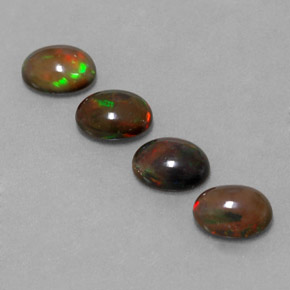 캐럿 천연 멀티컬러 초콜릿 오팔 보석, 타원형 컷, 8×6 mm, 투명한