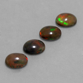 캐럿 천연 멀티컬러 초콜릿 오팔 보석, 타원형 컷, 8×6 mm, 투명한
