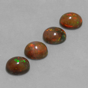 캐럿 천연 다색 초콜릿 오팔 보석, 타원형 컷, 투명한