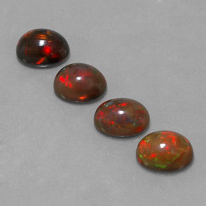 캐럿 천연 멀티컬러 초콜릿 오팔 보석, 타원형 컷, 7.9×6.1 mm, 투명한