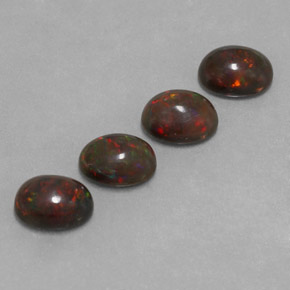 3.23캐럿 천연 멀티컬러 초콜릿 오팔 보석, 타원형 컷, 8×6.1 mm, 투명한