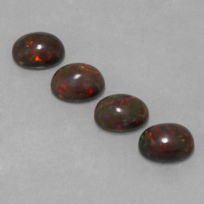 3.23캐럿 천연 멀티컬러 초콜릿 오팔 보석, 타원형 컷, 8×6.1 mm, 투명한