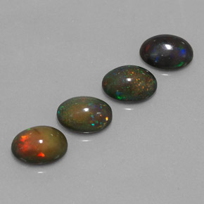 3.00캐럿 천연 멀티컬러 초콜릿 오팔 보석, 타원형 컷, 7.9×6.1 mm, 투명한