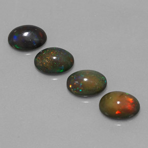 3.00캐럿 천연 멀티컬러 초콜릿 오팔 보석, 타원형 컷, 7.9×6.1 mm, 투명한