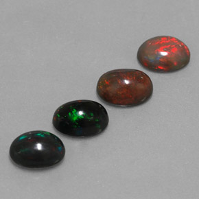 캐럿 천연 멀티컬러 초콜릿 오팔 보석, 타원형 컷, 7.8×6 mm, 불투명체