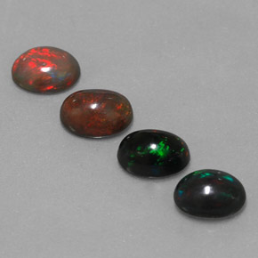 캐럿 천연 멀티컬러 초콜릿 오팔 보석, 타원형 컷, 7.8×6 mm, 불투명체