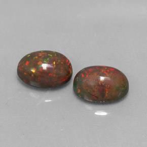 캐럿 천연 멀티컬러 초콜릿 오팔 보석, 타원형 컷, 8×6 mm, 투명한