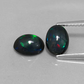 캐럿 천연 멀티컬러 초콜릿 오팔 보석, 타원형 컷, 7.9×6 mm, 불투명체