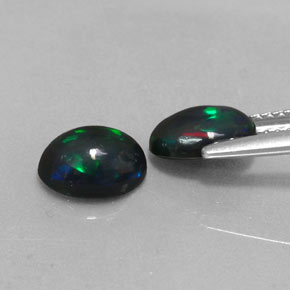 캐럿 천연 멀티컬러 초콜릿 오팔 보석, 타원형 컷, 7.9×6 mm, 불투명체