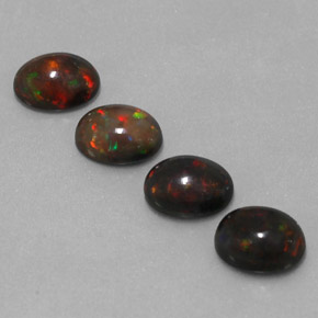 캐럿 천연 멀티컬러 초콜릿 오팔 보석, 타원형 컷, 8×6.1 mm, 투명한