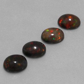 캐럿 천연 멀티컬러 초콜릿 오팔 보석, 타원형 컷, 8×6.1 mm, 투명한