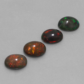 캐럿 천연 멀티컬러 초콜릿 오팔 보석, 타원형 컷, 7.1×6 mm, 투명한