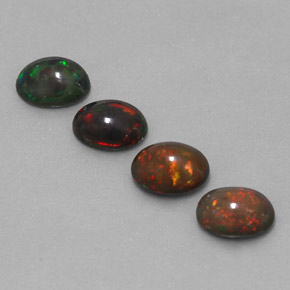 캐럿 천연 멀티컬러 초콜릿 오팔 보석, 타원형 컷, 7.1×6 mm, 투명한
