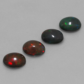 캐럿 천연 멀티컬러 초콜릿 오팔 보석, 타원형 컷, 8.1×6.1 mm, 투명한