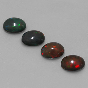 캐럿 천연 멀티컬러 초콜릿 오팔 보석, 타원형 컷, 8.1×6.1 mm, 투명한