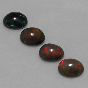 3.57캐럿 천연 멀티컬러 초콜릿 오팔 보석, 타원형 컷, 8.1×6.1 mm, 투명한