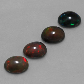 3.57캐럿 천연 멀티컬러 초콜릿 오팔 보석, 타원형 컷, 8.1×6.1 mm, 투명한