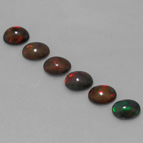 4.61캐럿 천연 멀티컬러 초콜릿 오팔 보석, 타원형 컷, 8×6.1 mm, 투명한