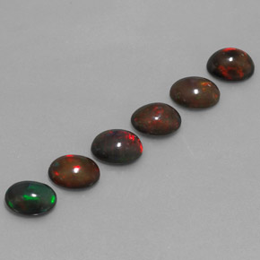4.61캐럿 천연 멀티컬러 초콜릿 오팔 보석, 타원형 컷, 8×6.1 mm, 투명한