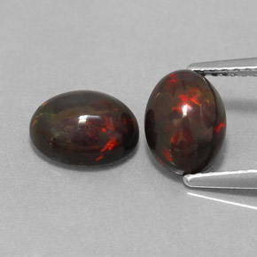 캐럿 천연 멀티컬러 초콜릿 오팔 보석, 타원형 컷, 8.2×6.2 mm, 투명한