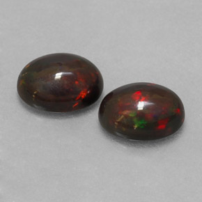 캐럿 천연 멀티컬러 초콜릿 오팔 보석, 타원형 컷, 8.2×6.2 mm, 투명한