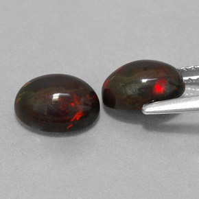 캐럿 천연 멀티컬러 초콜릿 오팔 보석, 타원형 컷, 8.2×6.2 mm, 투명한