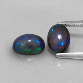 캐럿 천연 멀티컬러 초콜릿 오팔 보석, 타원형 컷, 7×5.1 mm, 투명한