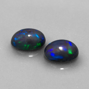 캐럿 천연 멀티컬러 초콜릿 오팔 보석, 타원형 컷, 7×5.1 mm, 투명한