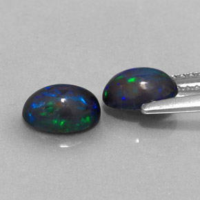 캐럿 천연 멀티컬러 초콜릿 오팔 보석, 타원형 컷, 7×5.1 mm, 투명한