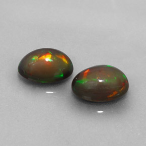 캐럿 천연 멀티컬러 초콜릿 오팔 보석, 타원형 컷, 7.1×5.1 mm, 투명한