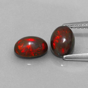 캐럿 천연 멀티컬러 초콜릿 오팔 보석, 타원형 컷, 7.1×5.1 mm, 투명한