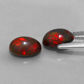 캐럿 천연 멀티컬러 초콜릿 오팔 보석, 타원형 컷, 7.1×5.1 mm, 투명한