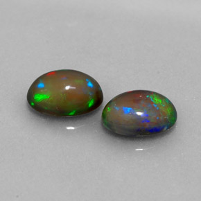 캐럿 천연 멀티컬러 초콜릿 오팔 보석, 타원형 컷, 6.9×5 mm, 투명한