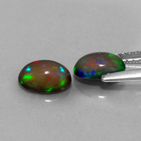캐럿 천연 멀티컬러 초콜릿 오팔 보석, 타원형 컷, 6.9×5 mm, 투명한